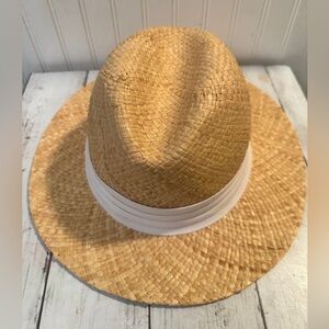 Classic Tan Straw Fedora Hat
